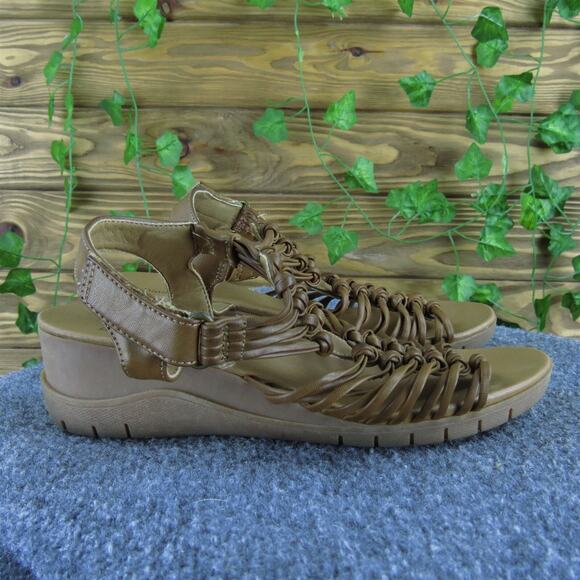 Baretraps Women's Carrie Gladiator Brown Synthetic Sz‎ 9 Medium Gently Used 2025 - Picture 3 of 7